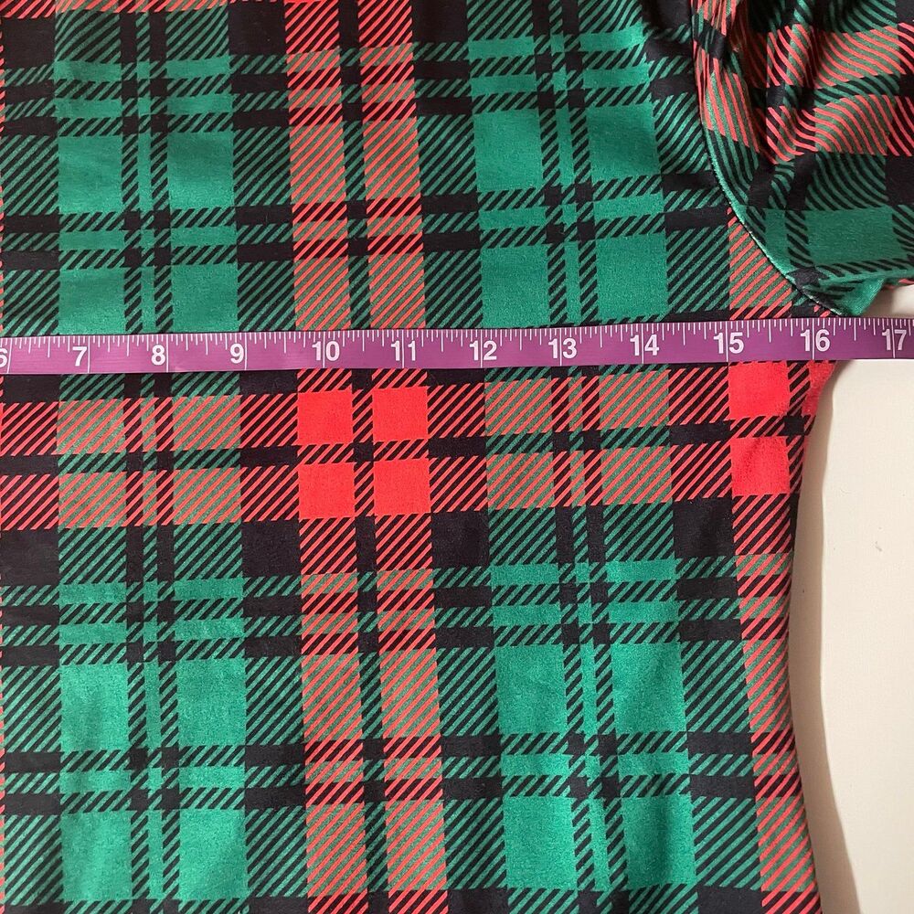 Deer Rose Green & Red Plaid Bodycon Mini Dress Size M GUC - Picture 6 of 10